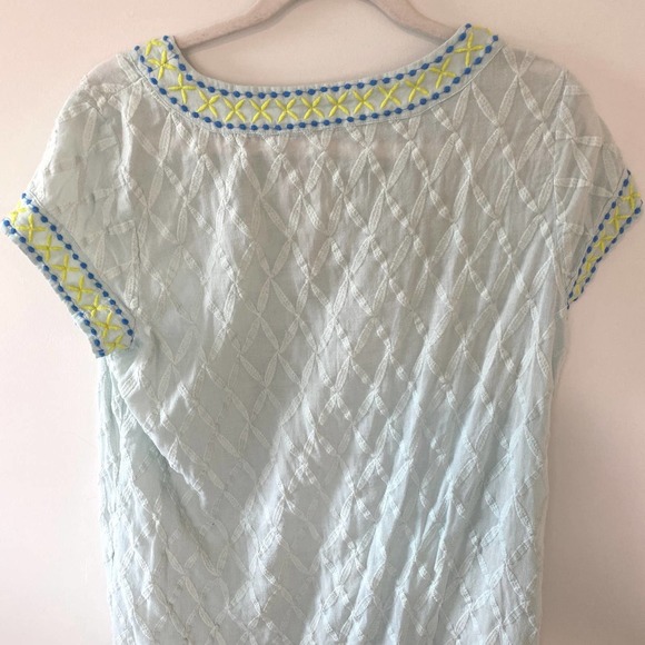 Vineyard Vines V-Neck Swim Coverup Dress Cotton Size M Light Teal - Picture 6 of 6